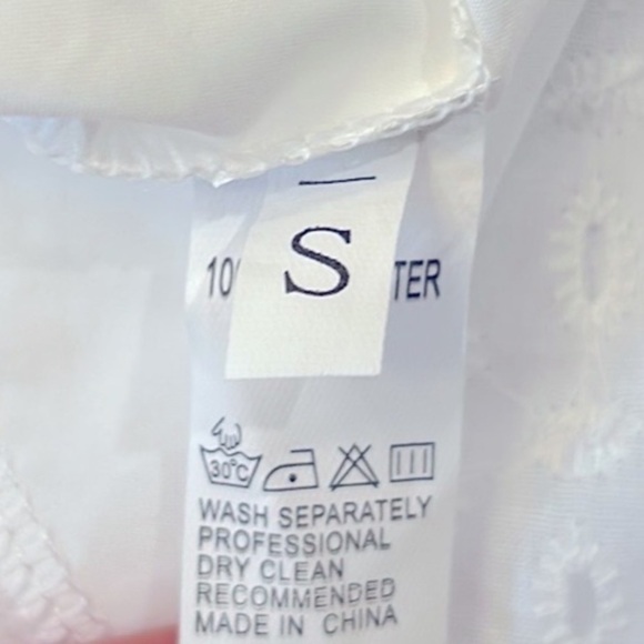 Pink Lily Ruffle Lace Romper Dress White Size Small - Picture 8 of 10